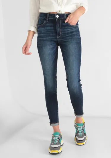 Jeans skinny corte cadera para mujer